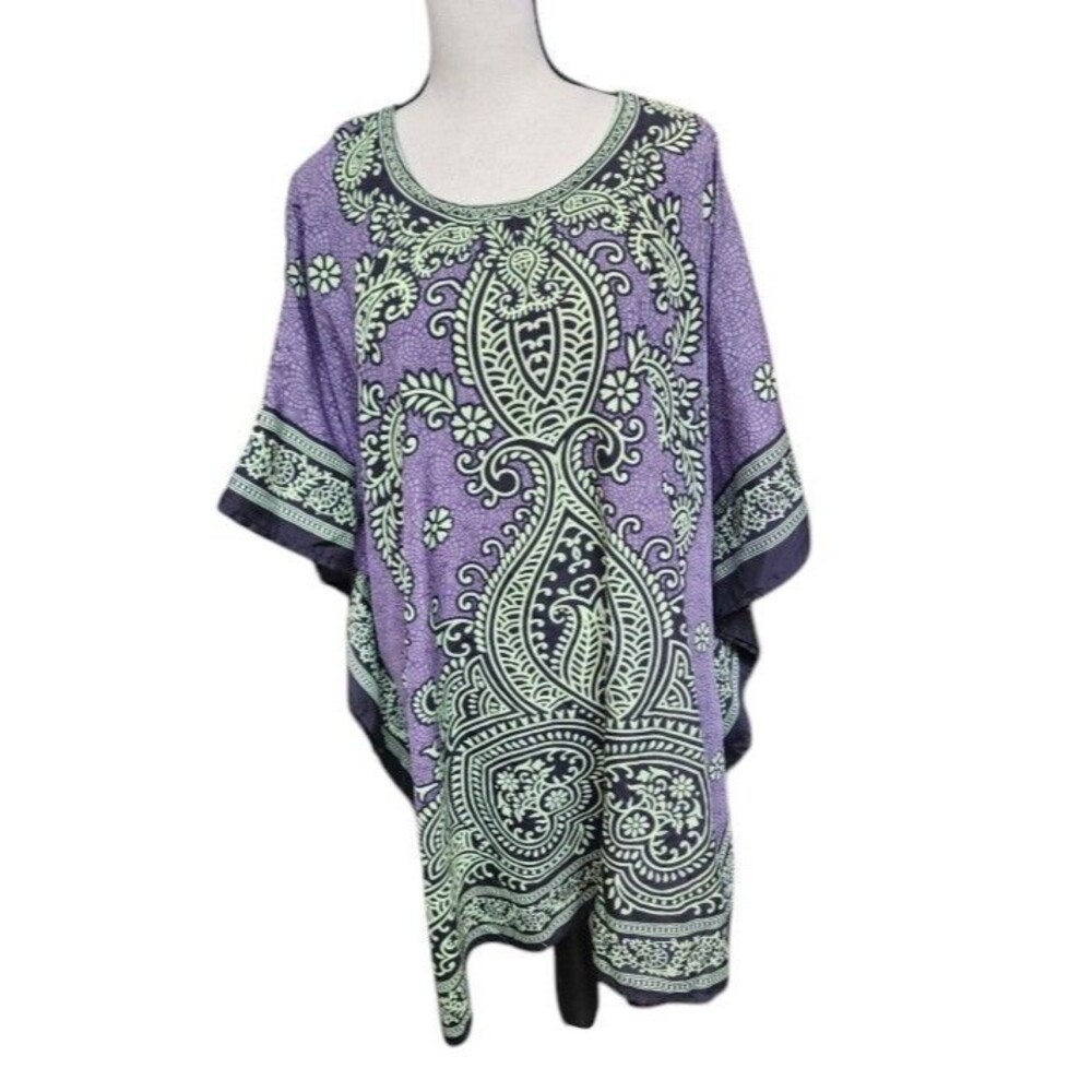 Good Times Boho Hippie Caftan One Size Ethnic Print Flowy India